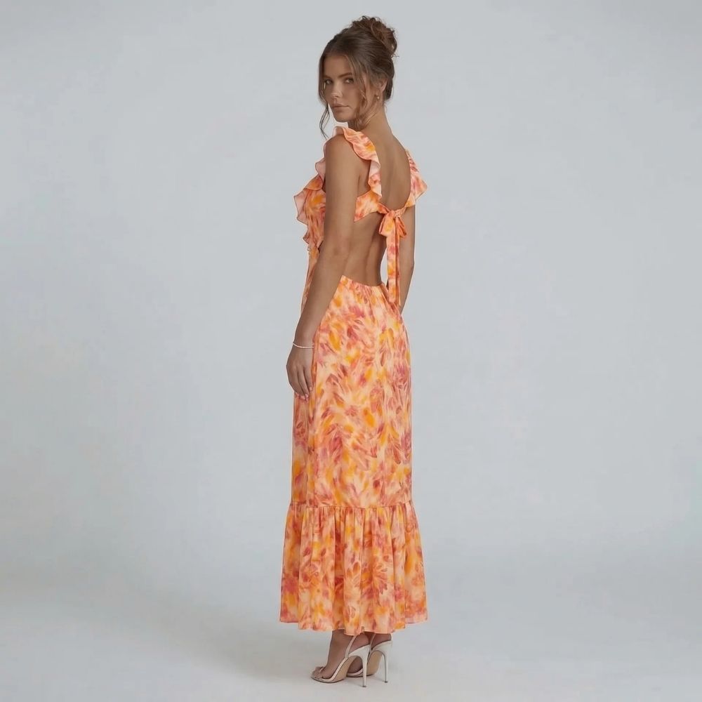 Lorena Ruffle Maxi Dress