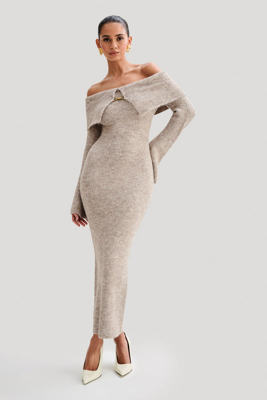 Baxter Fluffy Knit Midi Dress