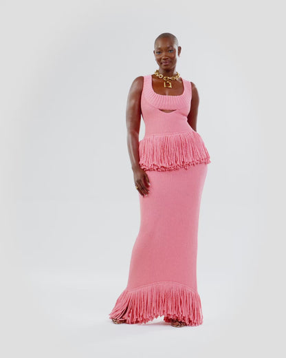 Samba Fringe Knit Gown