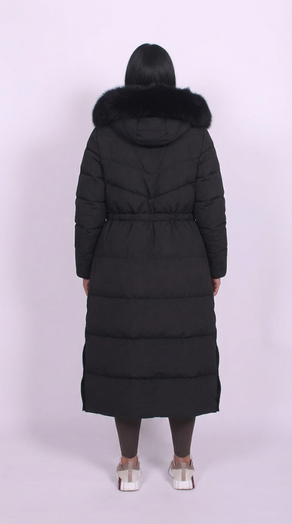 Fur Hooded Long Coat