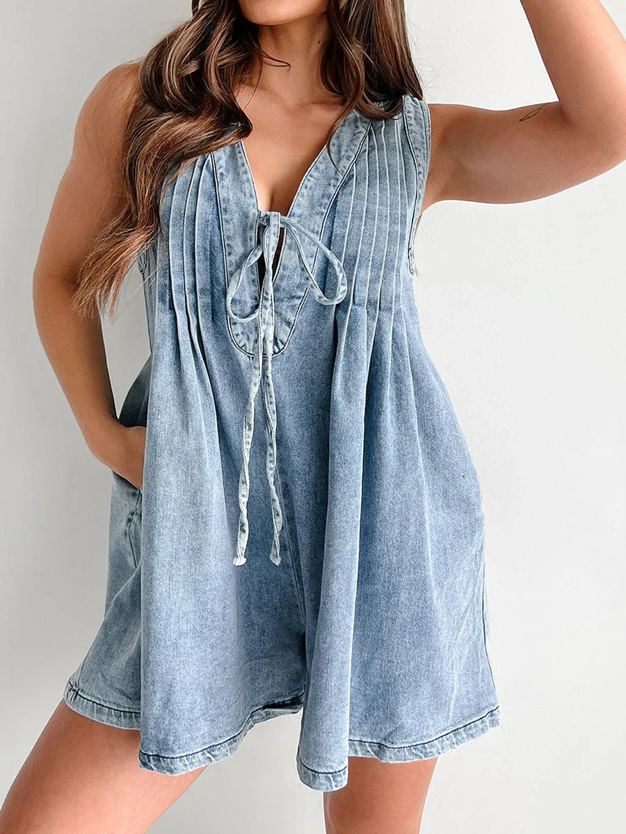 Annie Denim Romper