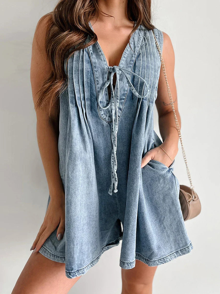 Annie Denim Romper