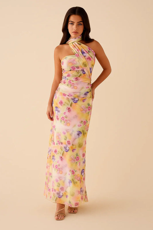 Lyric Scarf Neck Maxi Dress