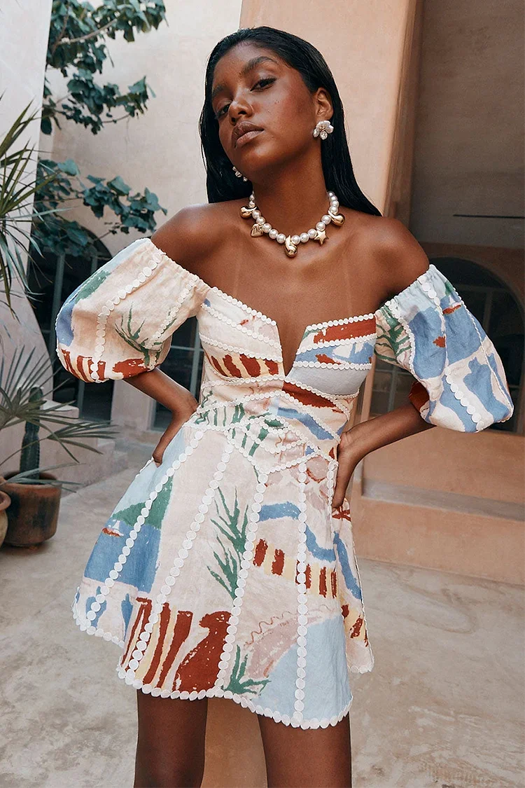 Emma Colorful Floral Mini Dress