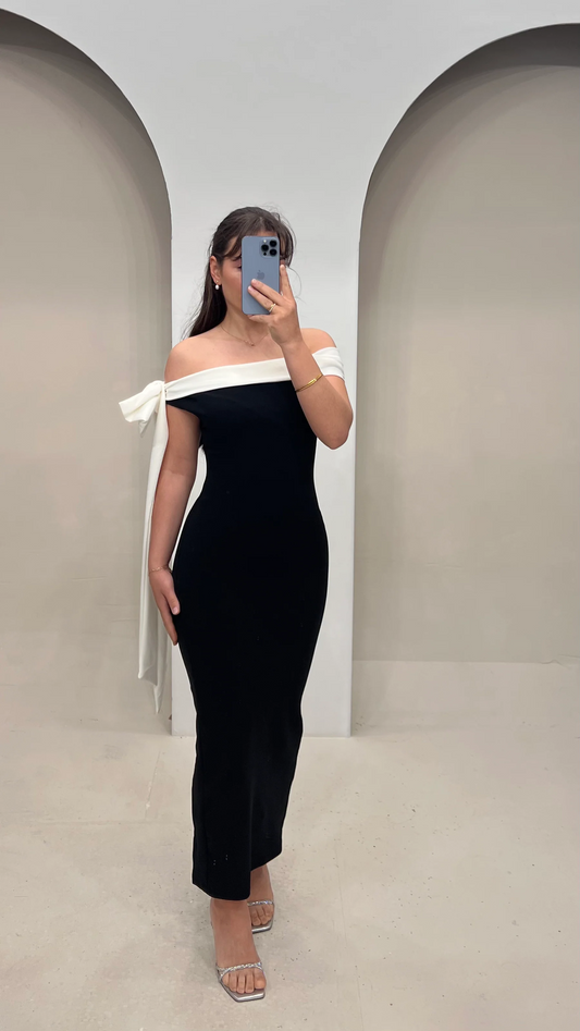 Serena Off-Shoulder Bow Dress