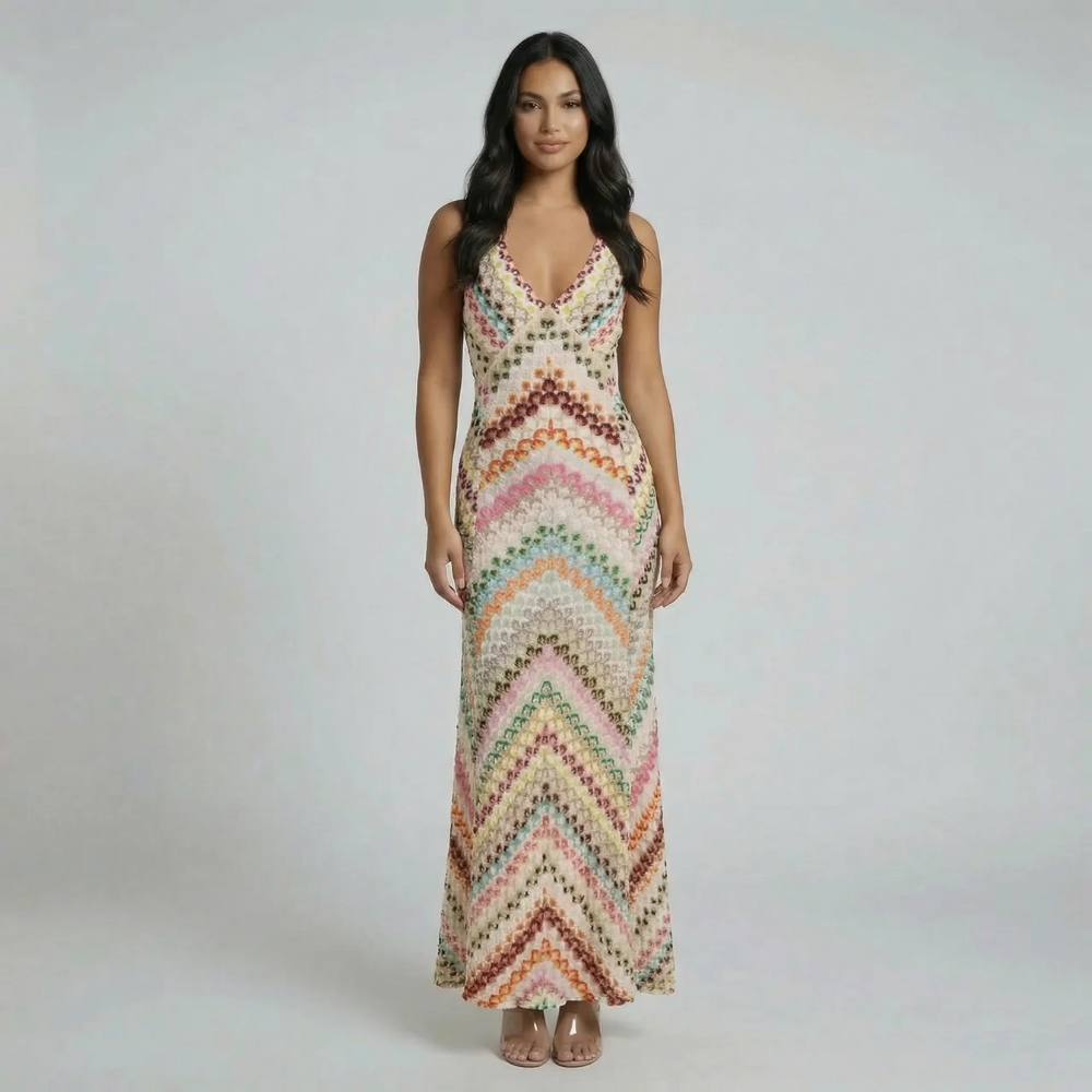 Alanna Chevron Maxi Dress