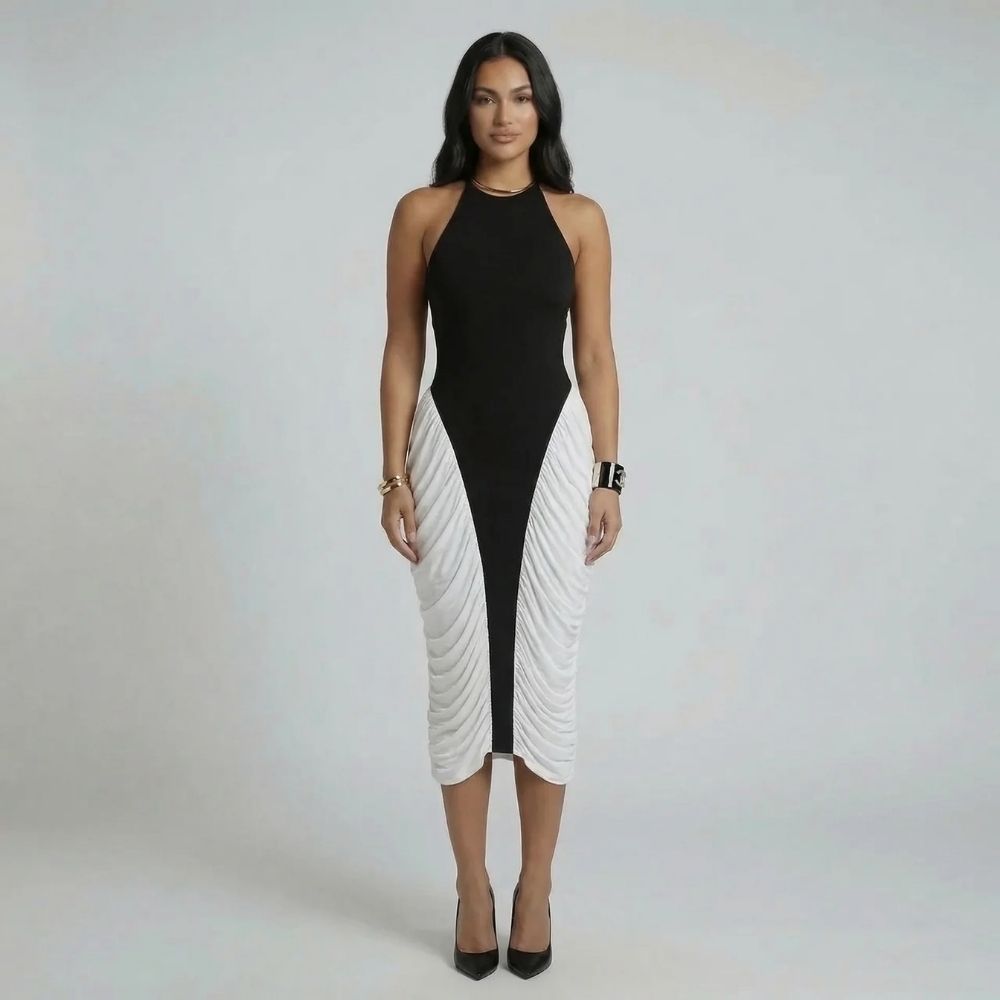 Anika Ruched Midi Dress
