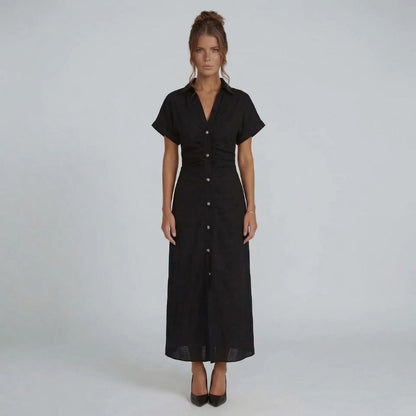 Cambria Button Midi Dress