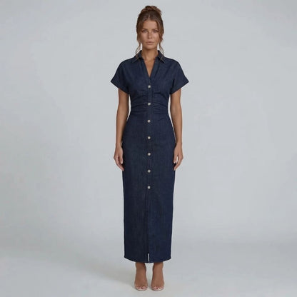 Cambria Button Midi Dress