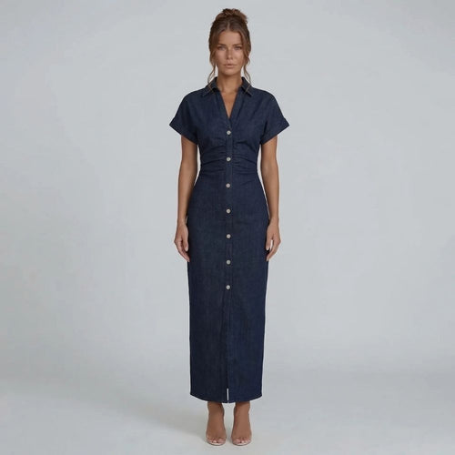 Cambria Button Midi Dress