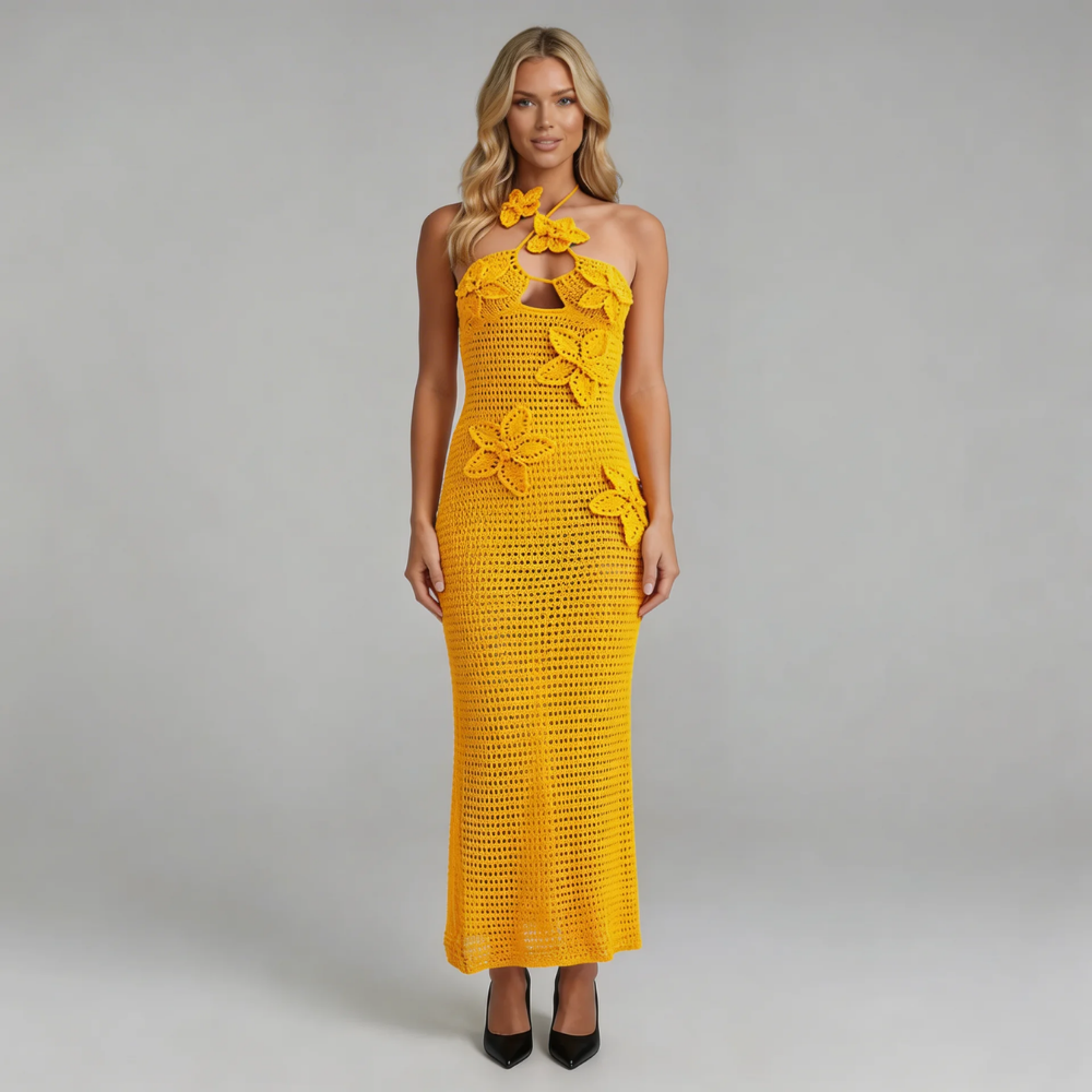 Cerene Crochet Maxi Dress