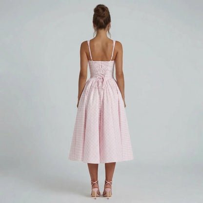 Viviana Gingham Midi Dress